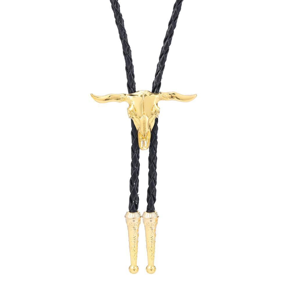 2817 Bolo Tie Native American Cowboy Retro Bull Longhorn Bola Ties Handmade